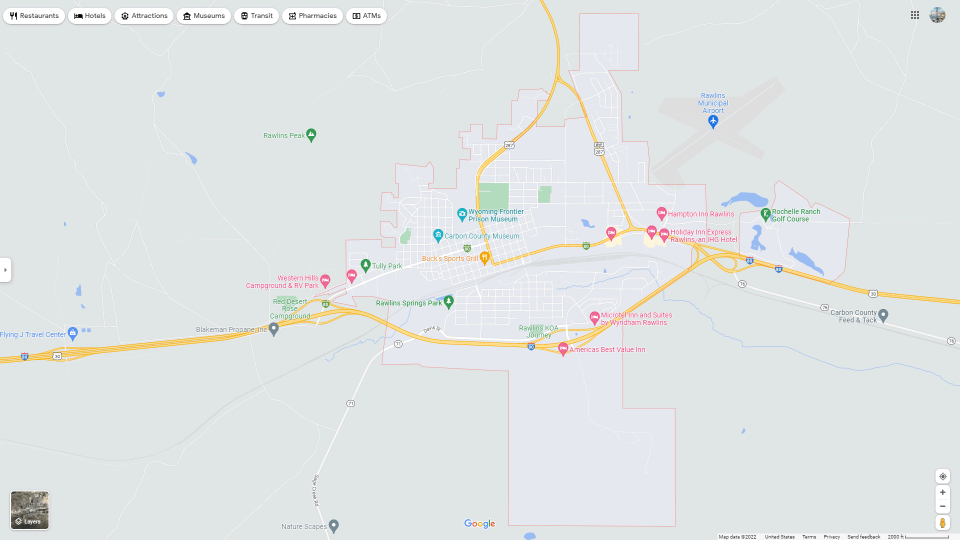Rawlins map